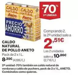 Hipercor Aneto - caldo natural de pollo oferta