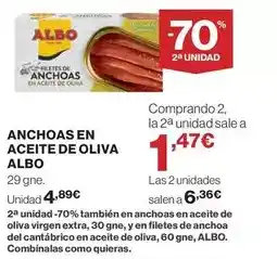 Hipercor Albo - anchoas en aceite de oliva oferta