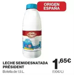 Hipercor Président - leche semidesnatada oferta