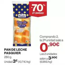 Hipercor Pasquier - pan de leche oferta