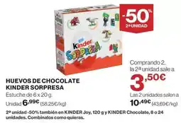 Hipercor Kinder - huevos de chocolate sorpresa oferta