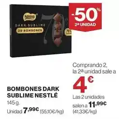Hipercor Nestlé - bombones dark sublime oferta