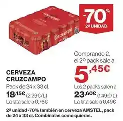 Hipercor Cruzcampo - cerveza oferta