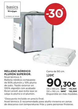 Hipercor Relleno nordico superior oferta