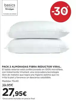 Hipercor Pack 2 almohadas fibra reducctor viral oferta