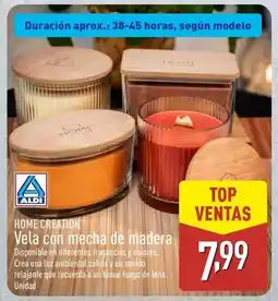 ALDI Home creation - vela con mecha de madera oferta