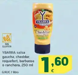 HiperDino YBARRA salsa gaucha, cheddar, roquefort, barbacoa o ranchera oferta