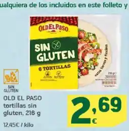 HiperDino OLD EL PASO tortillas sin gluten oferta