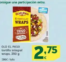 HiperDino OLD EL PASO tortilla integral wraps oferta