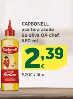 HiperDino CARBONELL aceitera aceite de oliva 0,4 chef oferta