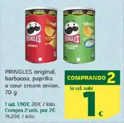 HiperDino PRINGLES original, barbacoa, paprika o sour cream onion oferta