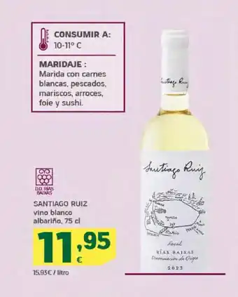 HiperDino SANTIAGO RUIZ vino blanco albariño oferta