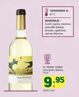 HiperDino EL PERRO VERDE vino joven blanco oferta