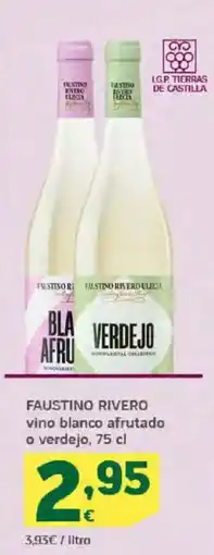 HiperDino FAUSTINO RIVERO vino blanco afrutado o verdejo oferta