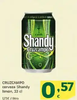 HiperDino CRUZCAMPO cerveza Shandy limón oferta
