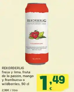 HiperDino REKORDERLIG fresa y lima, fruta de la pasión, mango y frambuesa o wildberries oferta