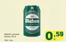 HiperDino MAHOU cerveza clásica oferta