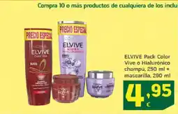 HiperDino ELVIVE Pack Color Vive o Hialurónico champú + mascarilla oferta
