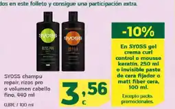 HiperDino SYOSS champú repair, rizos pro o volumen cabello fino oferta