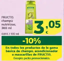 HiperDino FRUCTIS champú nutririzos oferta