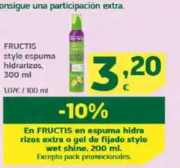 HiperDino FRUCTIS style espuma hidrarizos oferta