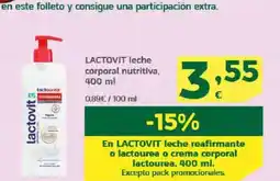 HiperDino LACTOVIT leche corporal nutritiva oferta