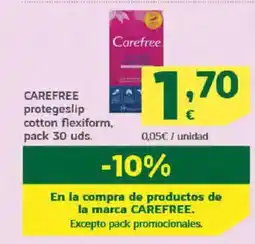 HiperDino CAREFREE protegeslip cotton flexiform, oferta