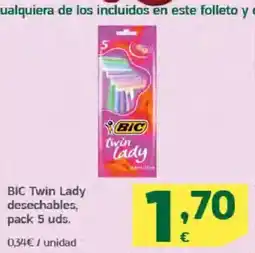 HiperDino BIC Twin Lady desechables oferta