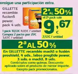 HiperDino GILLETTE recambio fusion5 power. oferta