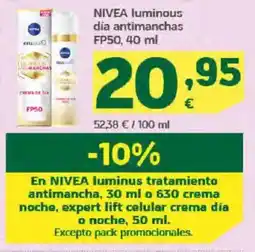 HiperDino NIVEA luminous dia antimanchas FP50 oferta