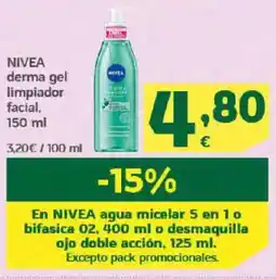 HiperDino NIVEA derma gel limpiador facial oferta