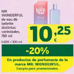 HiperDino MR. WONDERFUL de eau de toilette distintas variedades oferta