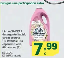 HiperDino LA LAVANDERA detergente liquido jardin secreto o cápsulas floral, oferta