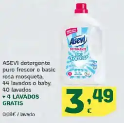 HiperDino ASEVI detergente puro frescor o basic rosa mosqueta, 44 lavados o baby oferta