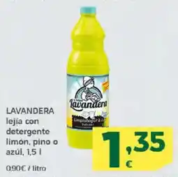 HiperDino LAVANDERA lejía con detergente limón, pino o azúl oferta