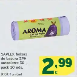 HiperDino SAPLEX bolsas de basura SPH autocierre oferta