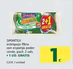 HiperDino SPONTEX estropajo fibra con esponja poder verde oferta