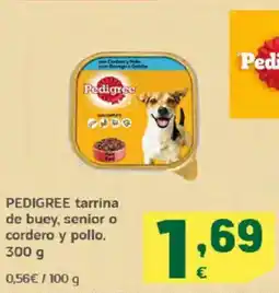 HiperDino PEDIGREE tarrina de buey, senior o cordero y pollo oferta