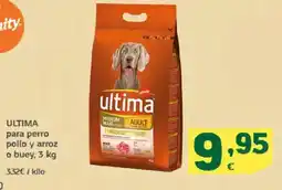 HiperDino ULTIMA para perro pollo y arroz o buey oferta