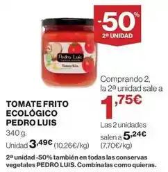 Hipercor Pedro luís - tomate frito ecológico oferta