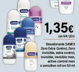 Cash Ifa SANEX Desodorante Zero Extra Control Zero invisible extra control invisible oferta