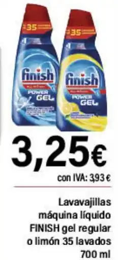 Cash Ifa FINISH Lavavajillas máquina líquido gel regular o limón 35 lavados oferta