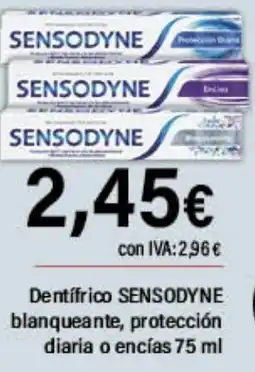 Cash Ifa SENSODYNE Dentifrico blanqueante, protección diaria o encías oferta