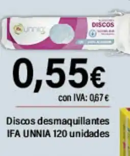Cash Ifa IFA UNNIA Discos desmaquillantes oferta