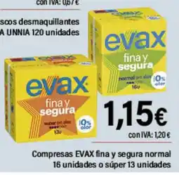 Cash Ifa EVAX Compresas fina y segura normal 16 unidades o súper oferta