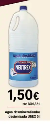 Cash Ifa UNEX Agua desmineralizada/ desionizada oferta