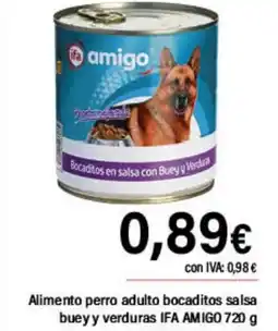 Cash Ifa IFA AMIGO Alimento perro adulto bocaditos salsa buey y verduras oferta