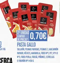 Claudio GALLO Tallarín, plumas rayadas, plumas 3, macarrón rayado, hélices, maravilla, fideo nº1, nº2, n°40 nº5, fideo perla, fideuá oferta