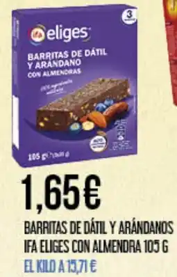 Claudio IFA ELIGES Barritas de dátil y arándanos con almendra oferta
