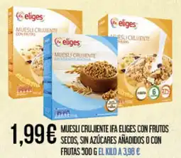 Claudio IFA ELIGES Muesli crujiente con frutos secos, sin azúcares añadidos o con frutas oferta